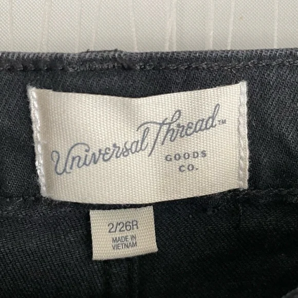 Women's High-Rise Vintage Straight Jeans - Universal Thread Black 2/26 - Picture 9 of 11